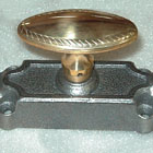 Beaded brass knob